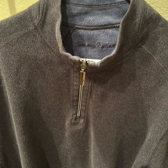 Tommy Bahama Men's dark grey half zip shirt - Picture 5 of 10